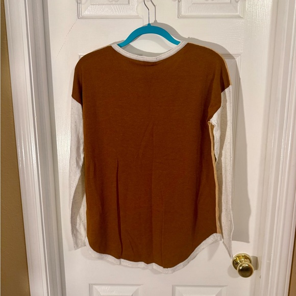 NWT Smartwool Creme, Yellow, and Brown Crew Neck Sweater - Picture 4 of 5